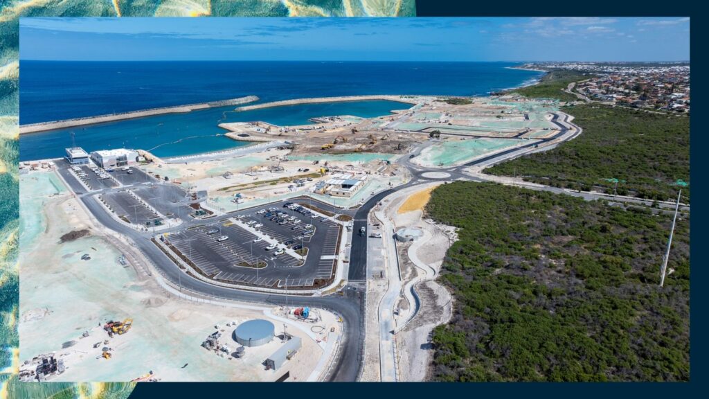 Aerial of Construction of new roads and residential lots for Stage 1 is progressing well.