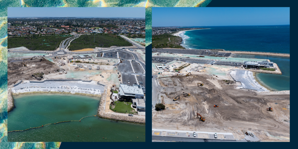 Aerial view of construction at Ocean Reef Marina