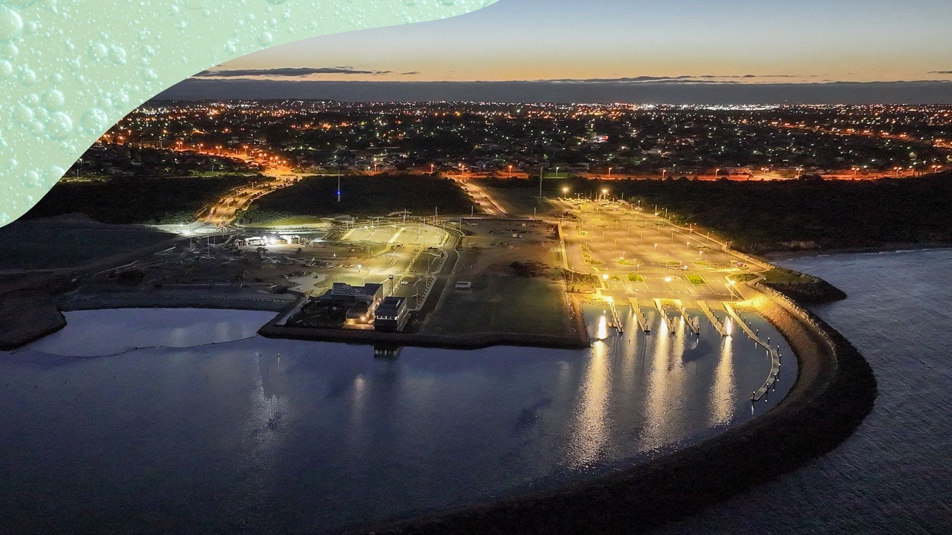Ocean Reef Marina boat ramps at night