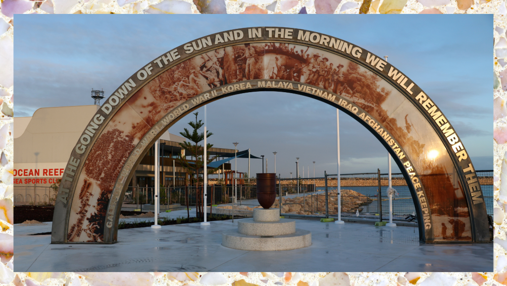 The ANZAC Memorial is now positioned next to the Ocean Reef Sea Sports Club.