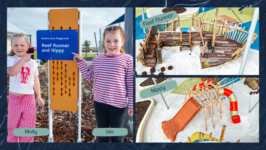 Playground icon naming winners Molly and Isla
